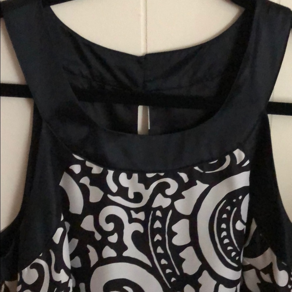 Elegant silk black and white dress